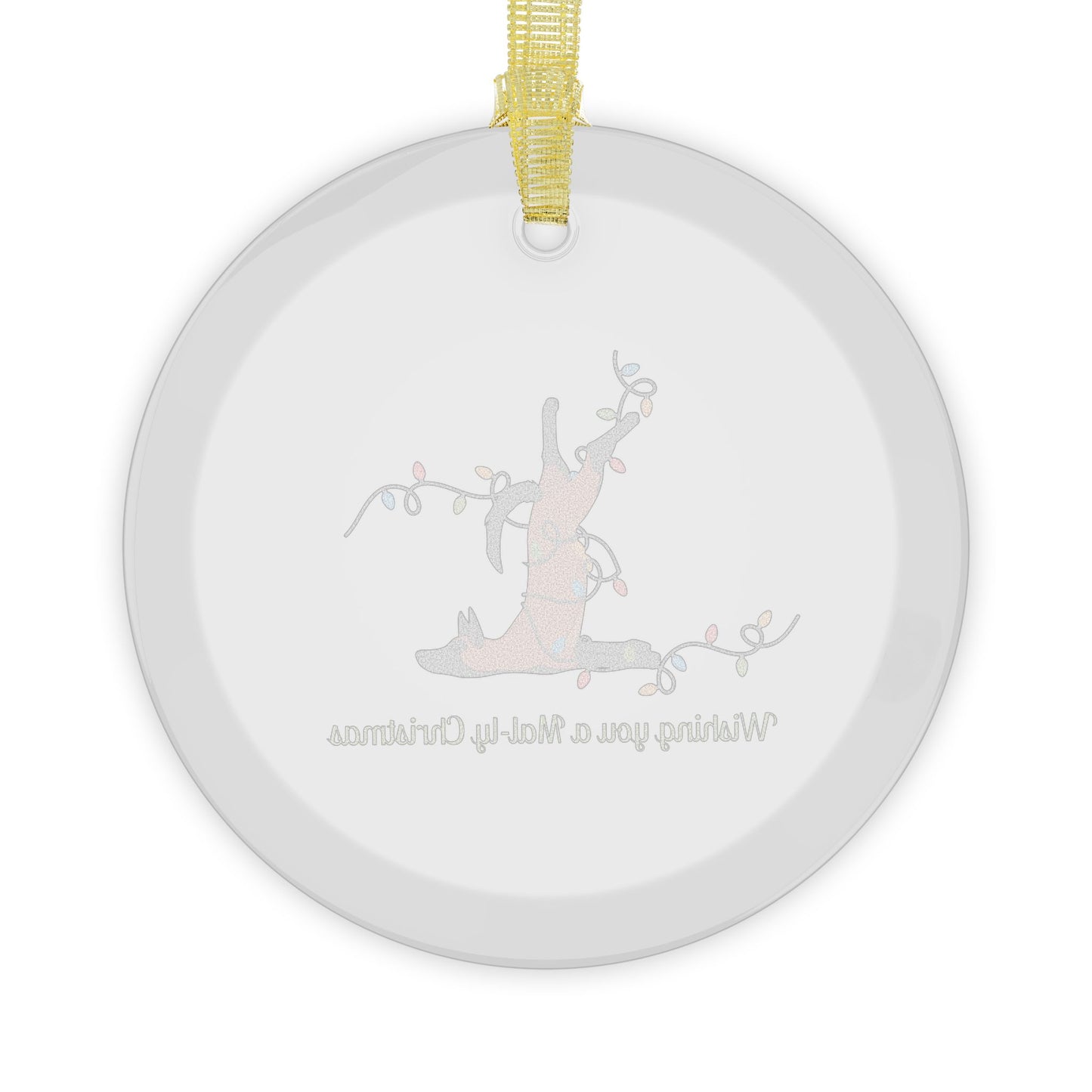 Wishing you a Mally Christmas Belgian Malinois Glass Ornaments