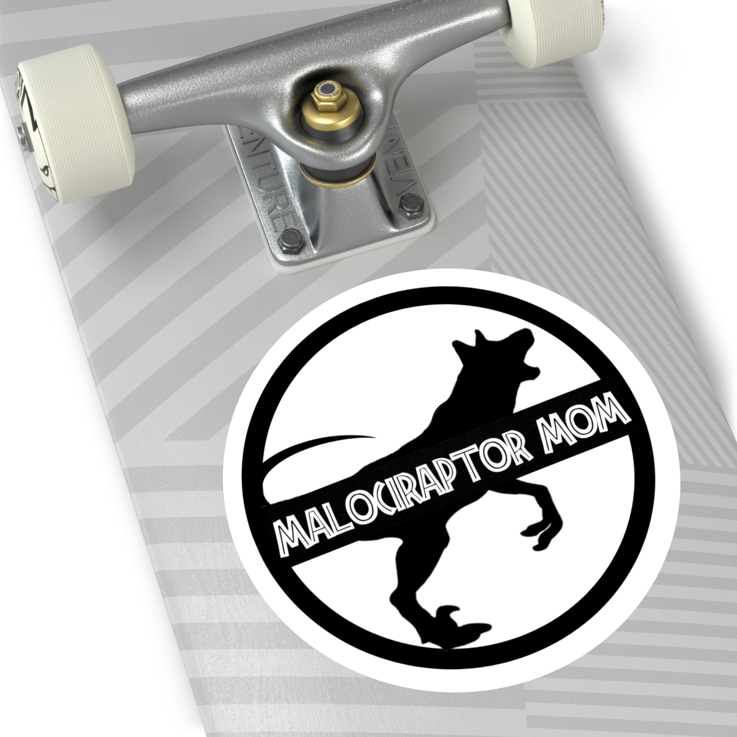 Sticker, Malociraptor Mom Belgian Malinois Velicoraptor Hybrid
